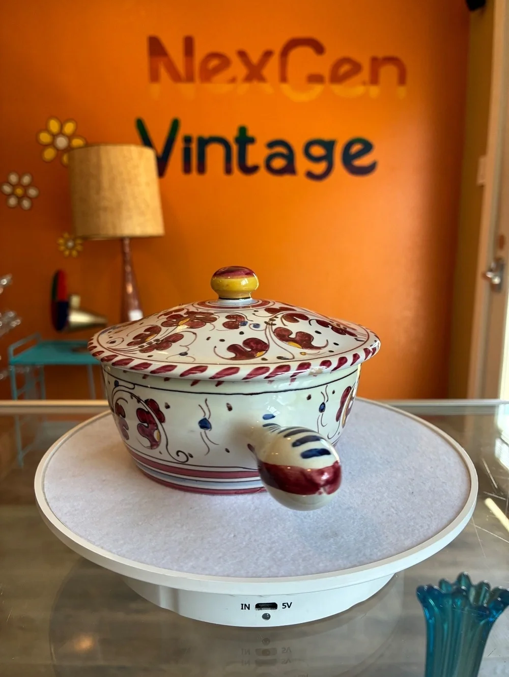 Grazia Deruta Italy Vintage Galletto Red Rooster Soup Bowl Hand Painted